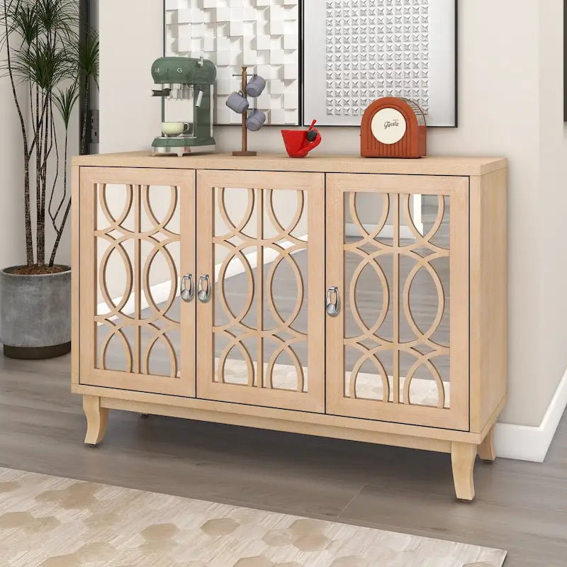 Credenza con mobile buffet a 3 ante a specchio