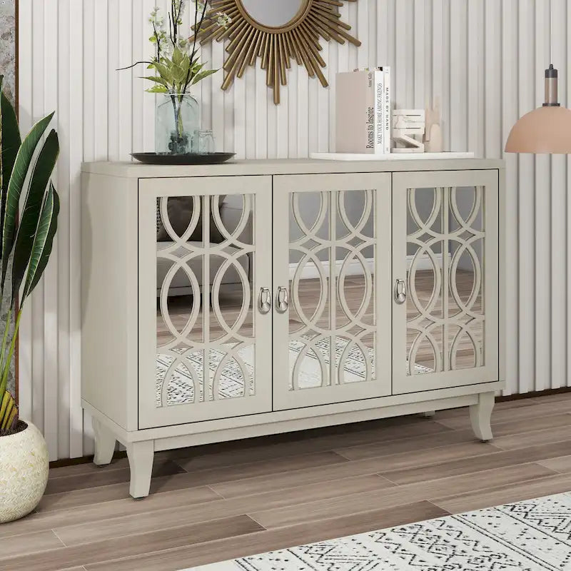Credenza con mobile buffet a 3 ante a specchio