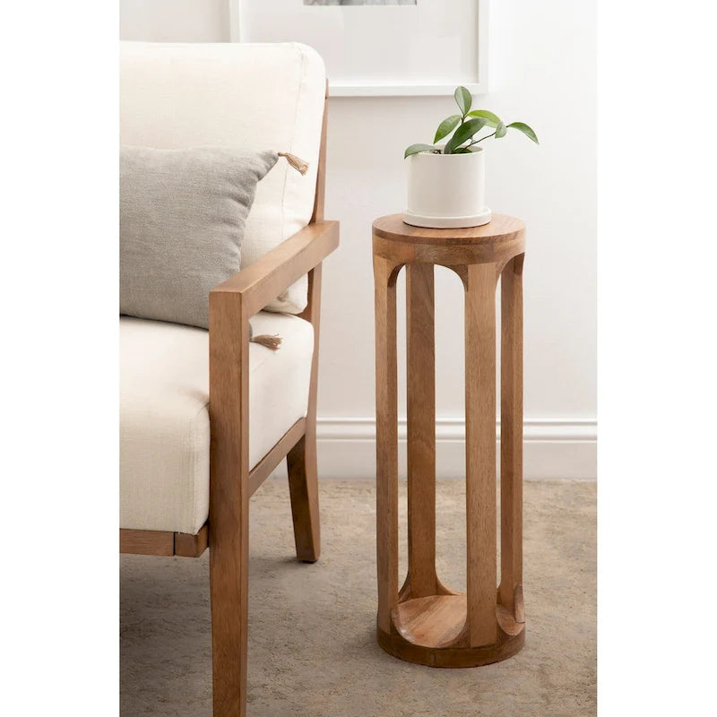 Tavolino in legno per bevande, robusto tavolino d'accento in legno massello, perfetto per appoggiare bevande e decorazioni