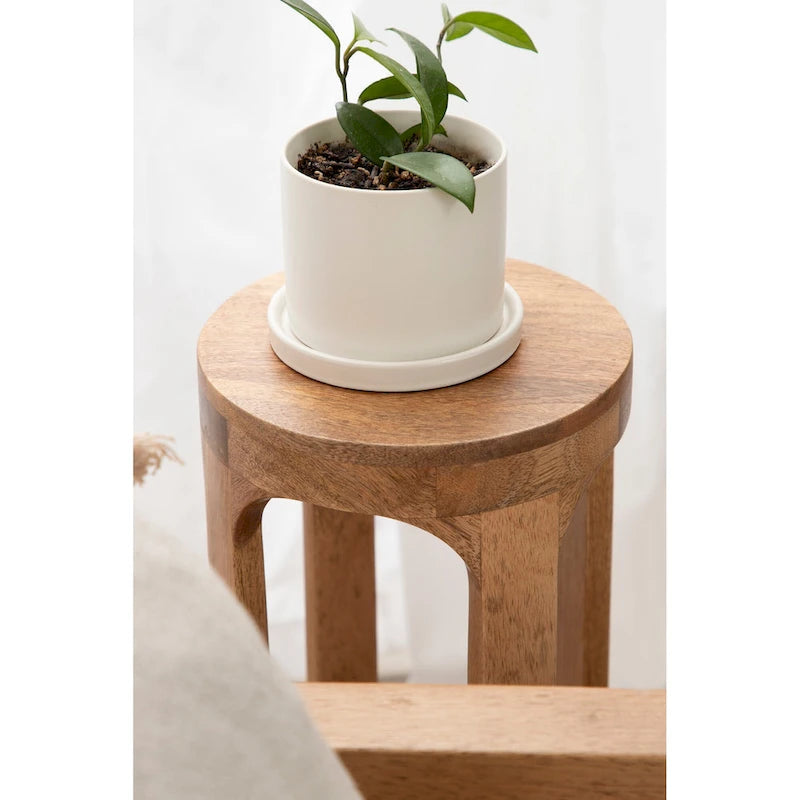 Tavolino in legno per bevande, robusto tavolino d'accento in legno massello, perfetto per appoggiare bevande e decorazioni