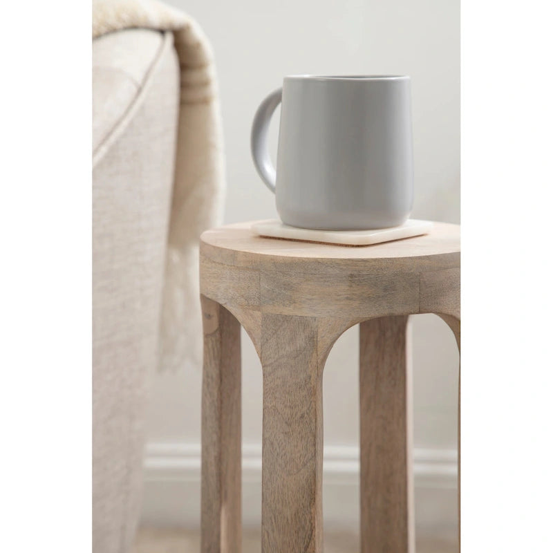 Wood Drink Table, Sturdy Solid Wood Accent Table, Perfect for Holding Drinks & Decor