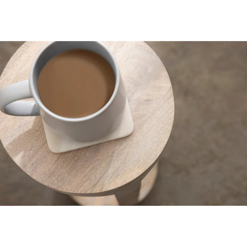 Wood Drink Table, Sturdy Solid Wood Accent Table, Perfect for Holding Drinks & Decor