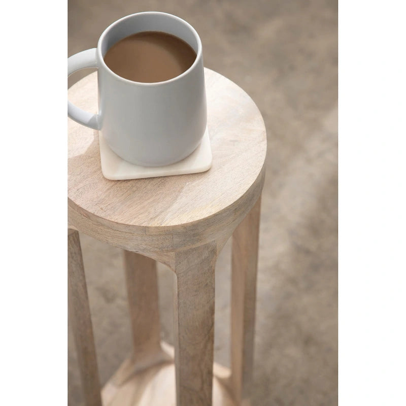 Wood Drink Table, Sturdy Solid Wood Accent Table, Perfect for Holding Drinks & Decor