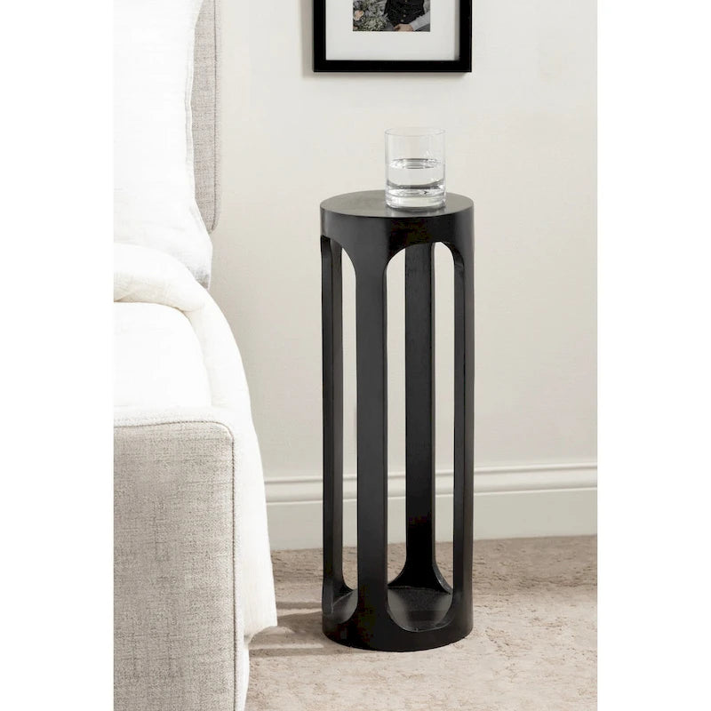 Wood Drink Table, Sturdy Solid Wood Accent Table, Perfect for Holding Drinks & Decor