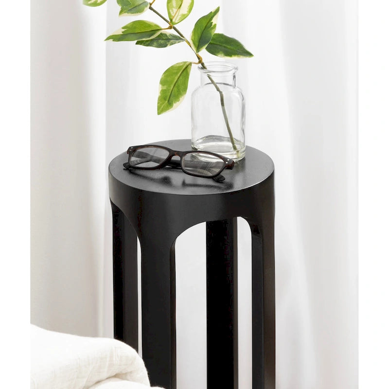 Wood Drink Table, Sturdy Solid Wood Accent Table, Perfect for Holding Drinks & Decor