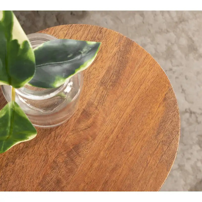 Wood Drink Table, Sturdy Solid Wood Accent Table, Perfect for Holding Drinks & Decor