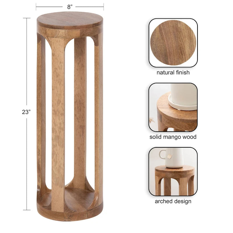Wood Drink Table, Sturdy Solid Wood Accent Table, Perfect for Holding Drinks & Decor