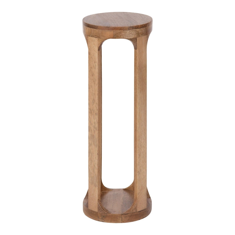 Wood Drink Table, Sturdy Solid Wood Accent Table, Perfect for Holding Drinks & Decor