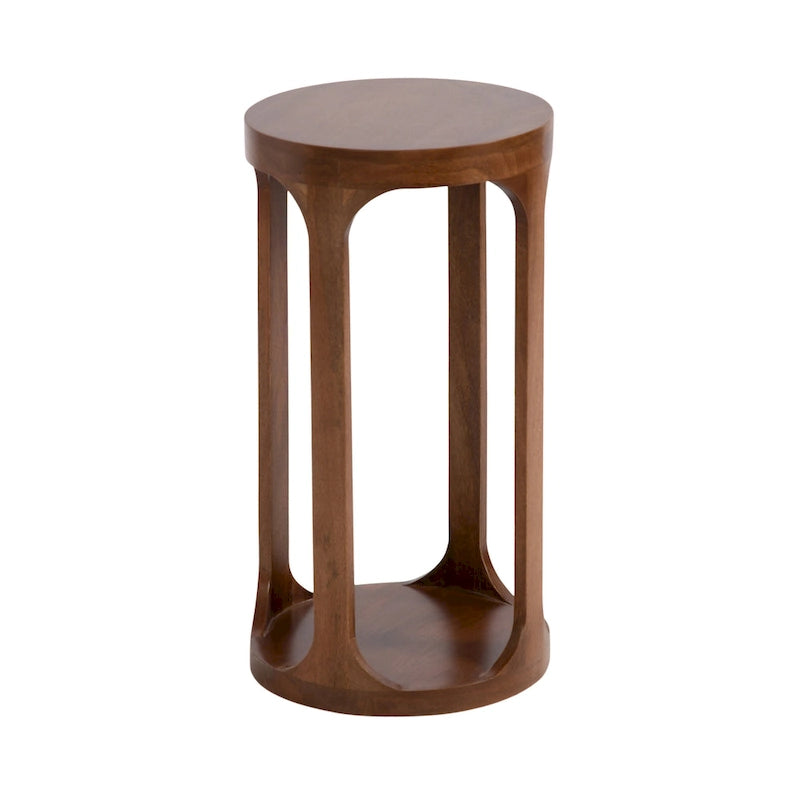 Wood Drink Table, Sturdy Solid Wood Accent Table, Perfect for Holding Drinks & Decor