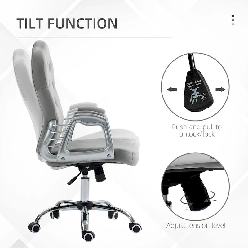 Home Office Chair,Velvet Computer Chair,Button Tufted Desk Chair with Swivel Wheels,Adjustable Height,and Tilt Function