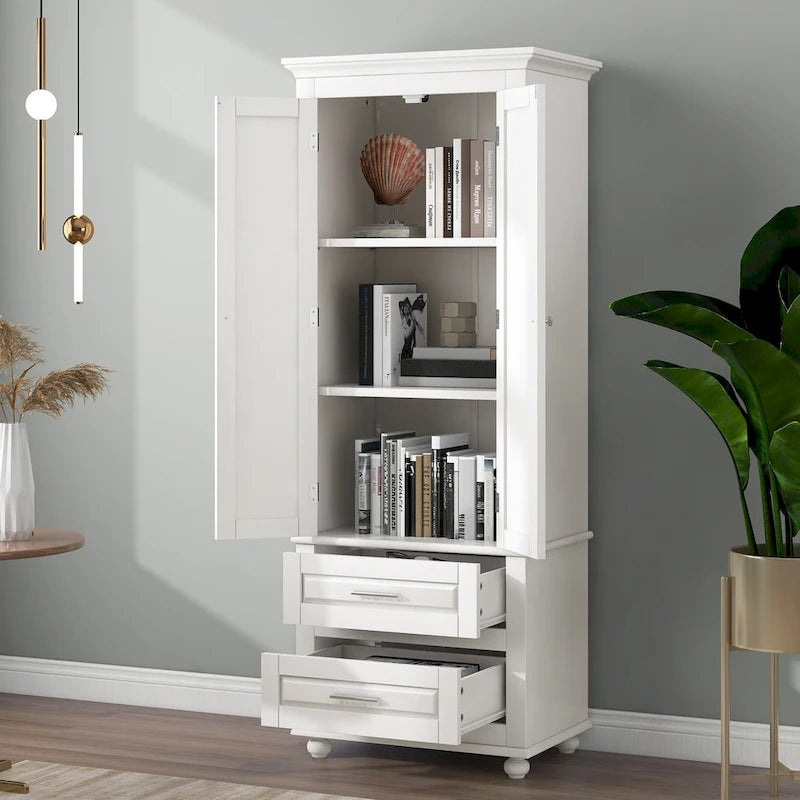 Tall Storage Cabinet with Drawers for Bathroom/Office