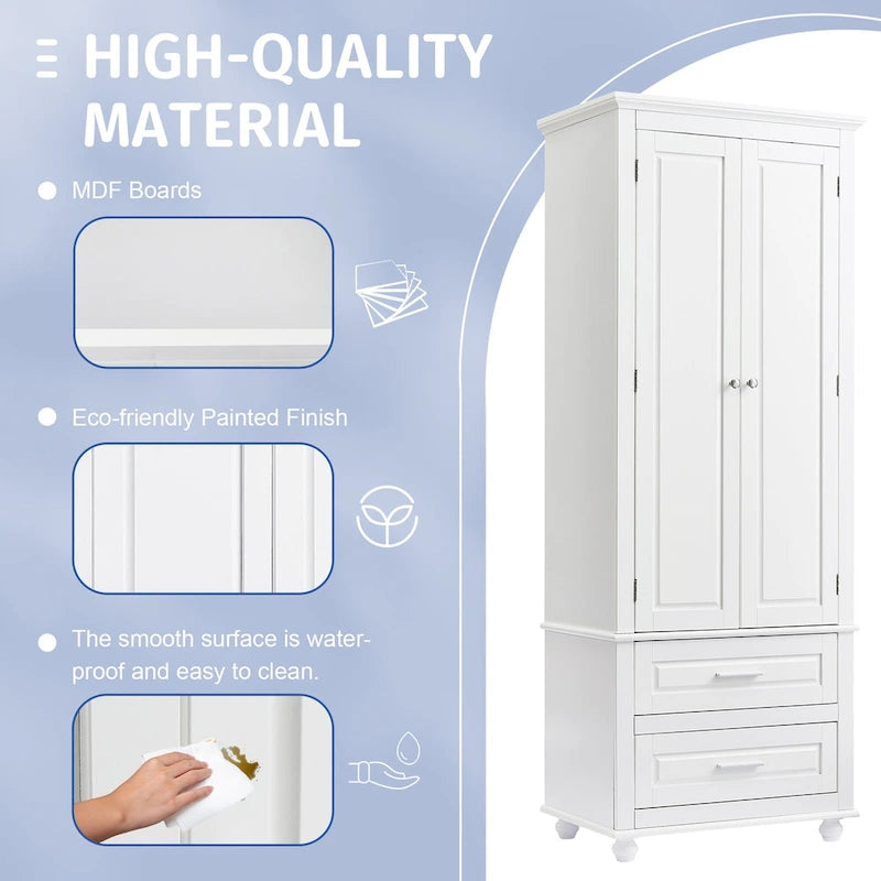 Tall Storage Cabinet with Drawers for Bathroom/Office