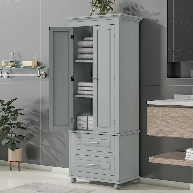 Tall Storage Cabinet with Drawers for Bathroom/Office