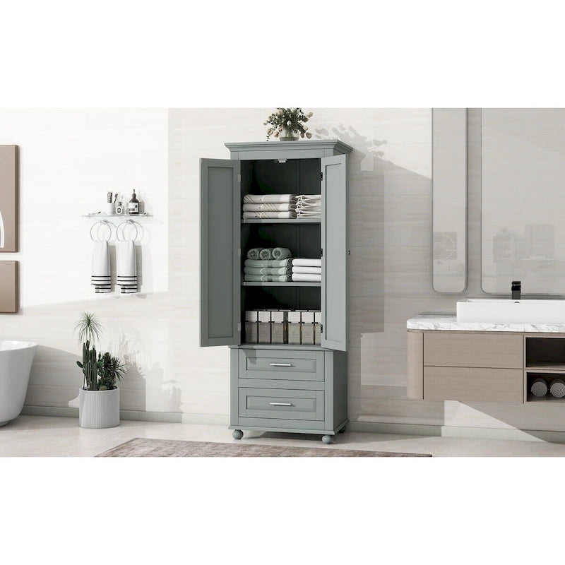 Tall Storage Cabinet with Drawers for Bathroom/Office
