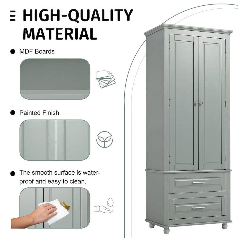 Tall Storage Cabinet with Drawers for Bathroom/Office