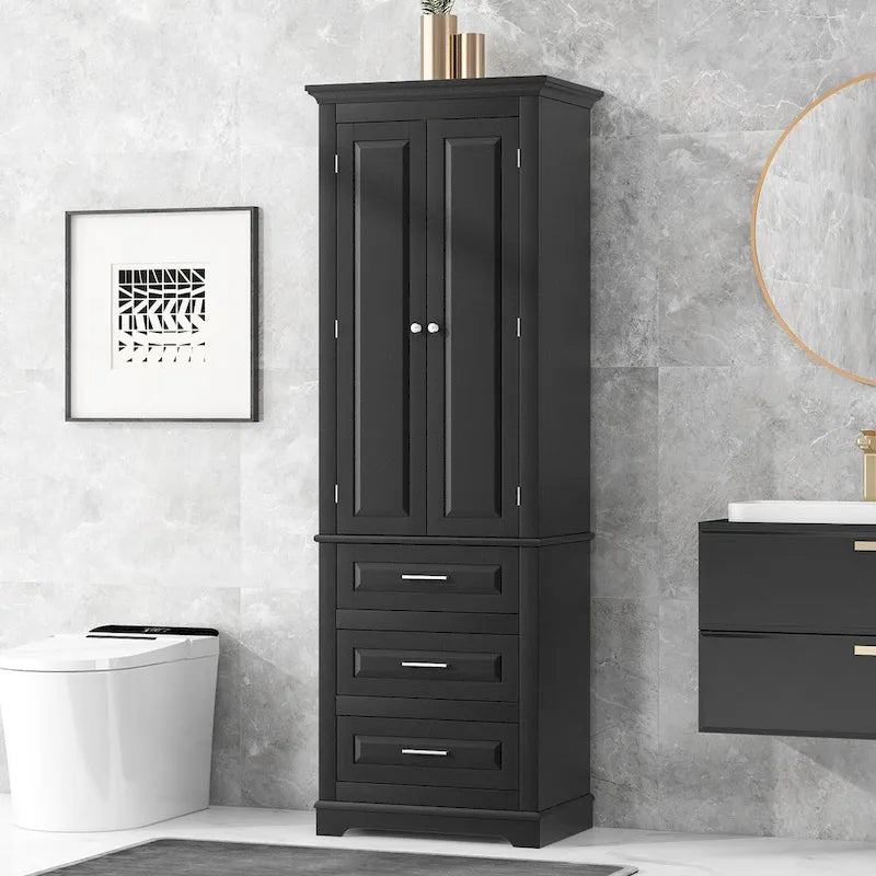 Tall Storage Cabinet with Drawers for Bathroom/Office