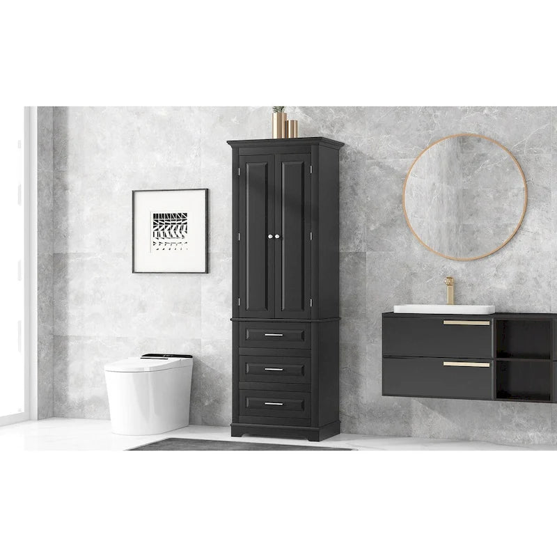 Tall Storage Cabinet with Drawers for Bathroom/Office