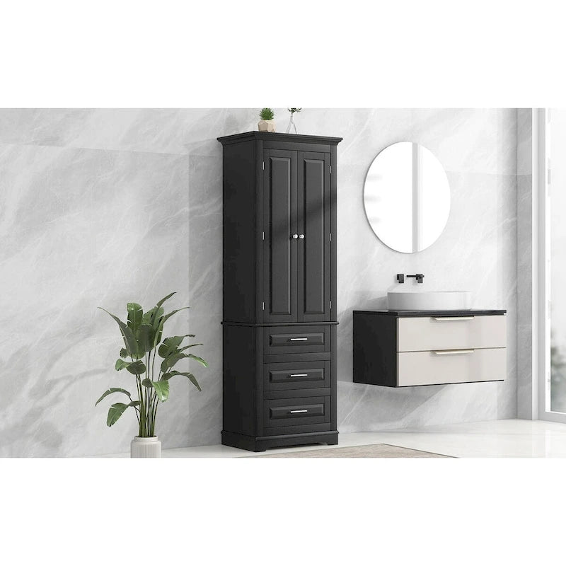 Tall Storage Cabinet with Drawers for Bathroom/Office